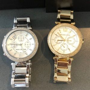 Two Michael Kors Watches - Gold and Silver